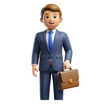 a man in a suit and tie holding a briefcase