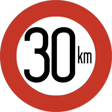 a red circle with the number 30 on it