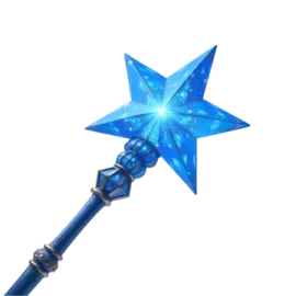 a blue star wand on a white background