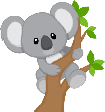a cartoon koloa sitting on a tree branch