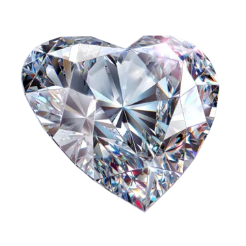 a diamond heart on a white background