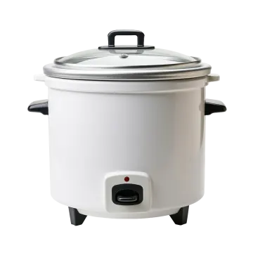 an electric rice cooker on a white background