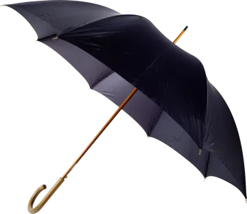 a black umbrella on a white background