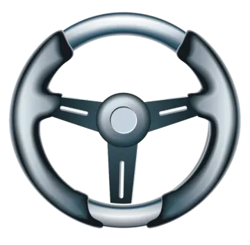 a steering wheel on a white background