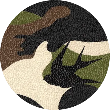 a circle with a camouflage pattern on it
