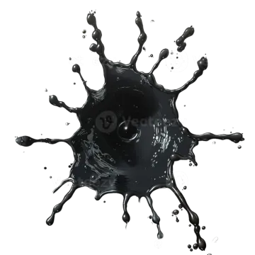 a black liquid splash on a white background