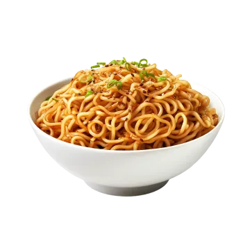 a white bowl filled with noodles and meat