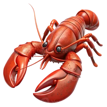 a red lobster on white background