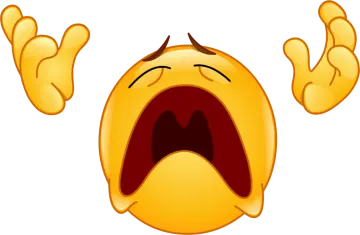 a cartoon face with an open mouth