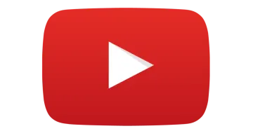 a red youtube icon on a white background