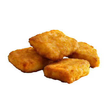 fried chicken nus on a white background