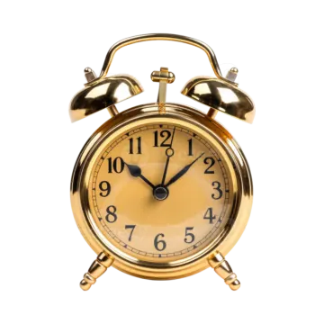 an alarm clock on a white background