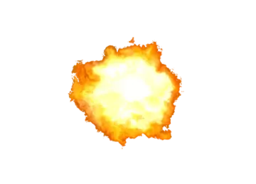 an explosion of fire on a white background