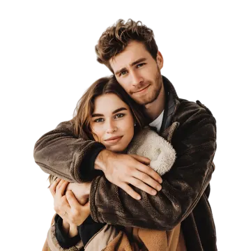 a man hugging a woman