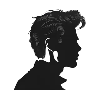 a black and white silhouette of a man's face