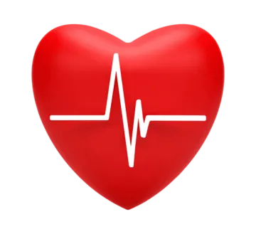 a red heart with a heartbeat on it