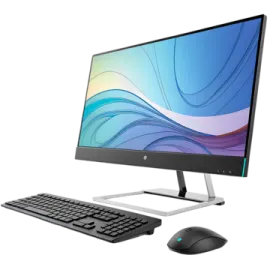 a desktop computer with a keyboard and mouse