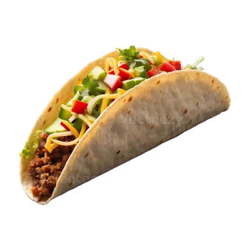 a tacoa filled with meat and vegetables