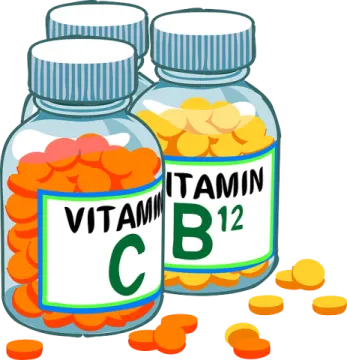 two bottles of vitamin with the word vitamin on them