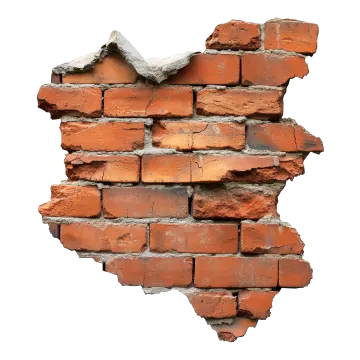 a brick wall with a hole in it