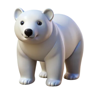 a white polar bear standing on its hind