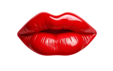 red lips on white background