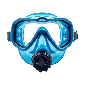 a blue mask with goggles on it