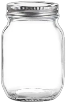 a large glass jar with a metal lid