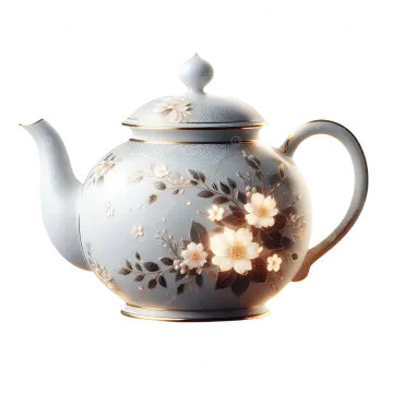 a teapot with flowers painted on it