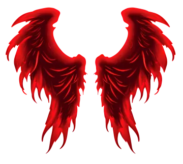 two red wings on a white background