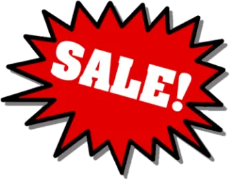 a red speech bubble with the word sale on it
