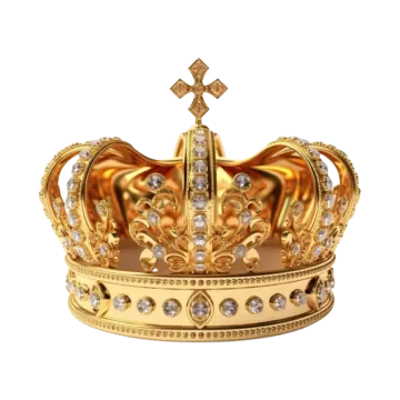 a golden crown on a white background