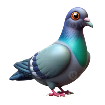 a pigeon bird with blue and green feathers