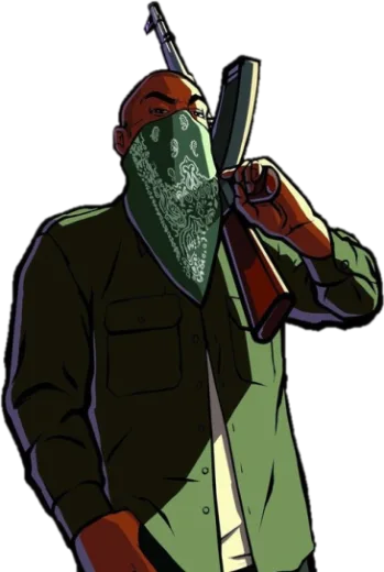 a drawing of a man with a gun in his hand