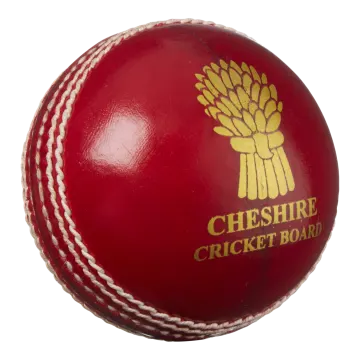 a red cricket ball on a white background