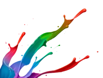 colorful paint splashs on a white background