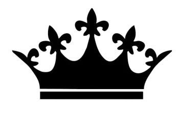 a black and white silhouette of a crown