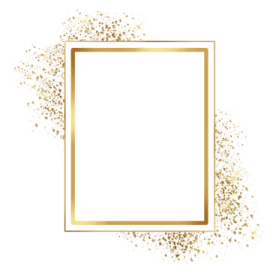 a gold frame on a white background