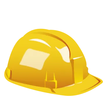 a yellow hard hat