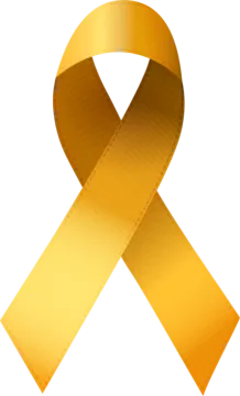 a gold ribbon on a white background