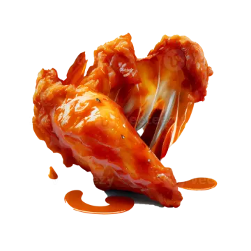 chicken wings with sauce on a white background