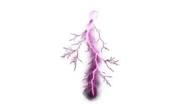 a purple lightning bolt on a white background