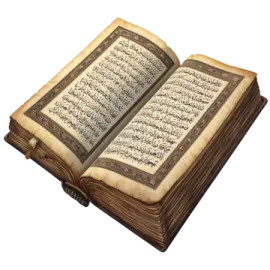 an open quran on a white background