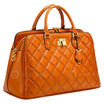 a brown handbag on a white background