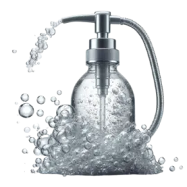 a bottle with water pouring out of it