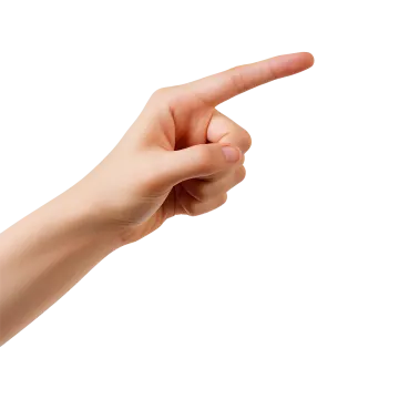 a person's hand pointing at something