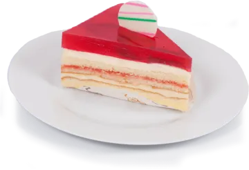 a piece of cake on a white plate