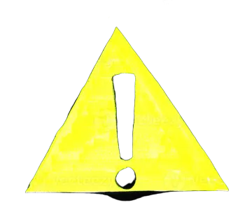 a yellow triangle with a black arrow on it