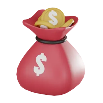 a money bag with a dollar sign in it