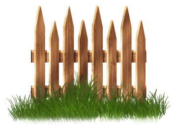 a wooden fence with green grass